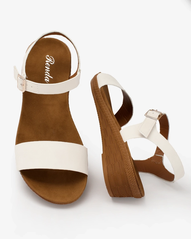 Royalfashion White women's eco-leather sandals Classy Stylish