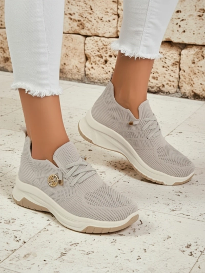 Sneakers da donna Royalfashion Selene - comode scarpe bianche con suola piatta