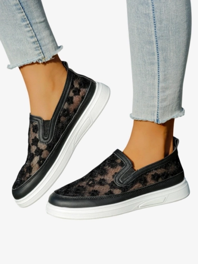 Royalfashion Women's mesh loafers with flowers Emzos