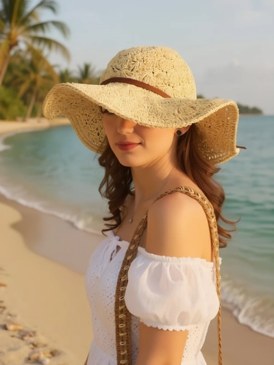 Royalfashion Women's Straw Hat Bow Belle