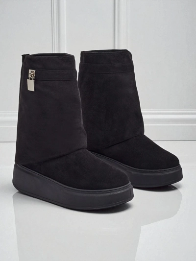 Elizze Women's Short Snow Boots with Detachable Upper