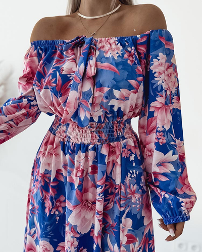 Royalfashion Sieviešu midi kleita ar oriģinālu rakstu