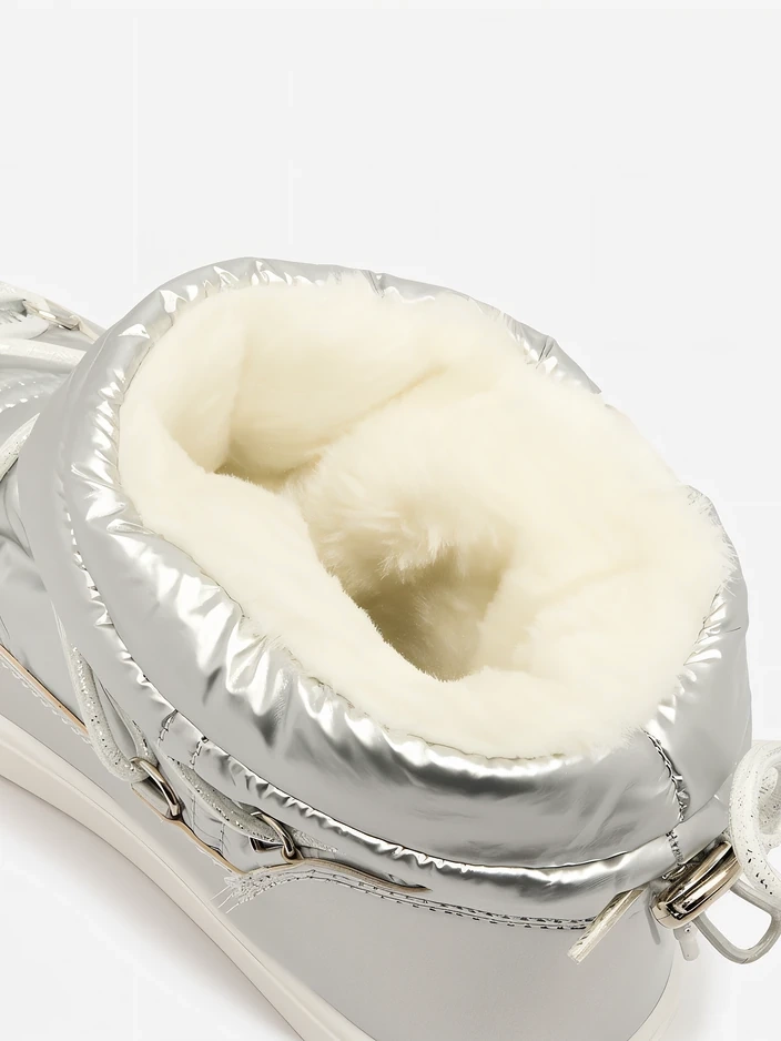 Royalfashion Sieviešu sudraba krāsas Vevnose slip-on zābaki a'la sniega zābaki