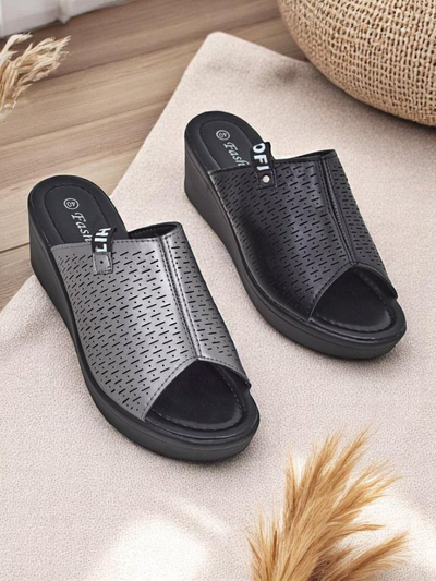 Royalfashion Women's Luna Wedge Heel Mules
