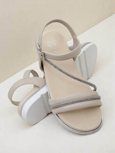 Royalfashion Sieviešu ķīļveida sandales ar rhinestones Magnol