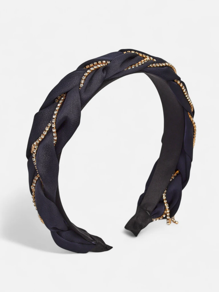 Royalfashion Braided Hairband with Cubic Zirconia