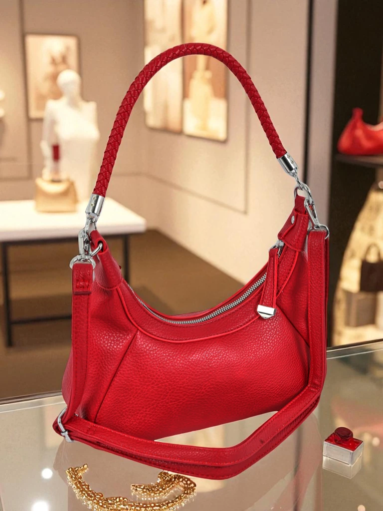 Royalfashion Liten dameveske i imitert skinn med dekorativ stropp Lacquea