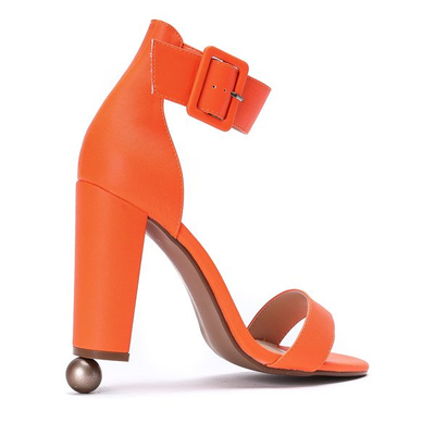 Orange neon post sandals with clasp Katiea - Footwear