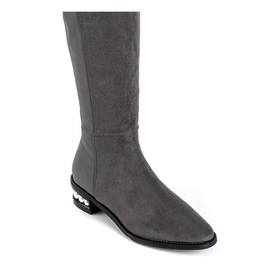 Gray over-the-knee boots with a decorated heel La Perla - Footwear