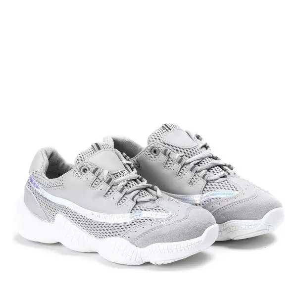 OUTLET Light gray sports shoes with a higher sole Zooey - Footwear