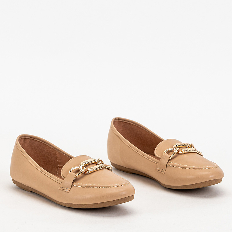 Light brown women's eco leather loafers Zolli- Footwear