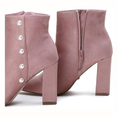 Pink boots with pearls on a high post Maya - Footwear 1