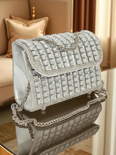 Royalfashion Kopertowa torebka damska ze cyrkoniami Elira Dusk