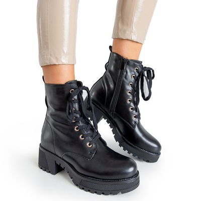 Черные женские рабочие экокожи Minna - Обувь