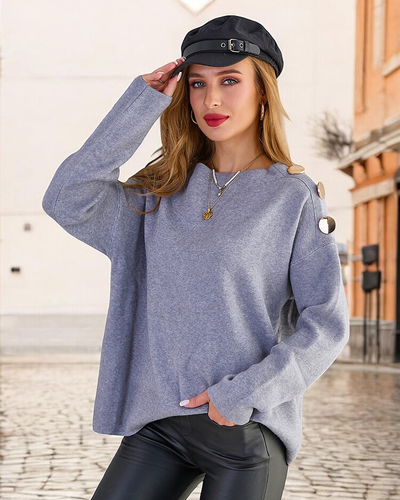 Royalfashion Thin women's sweater with shoulder decorations