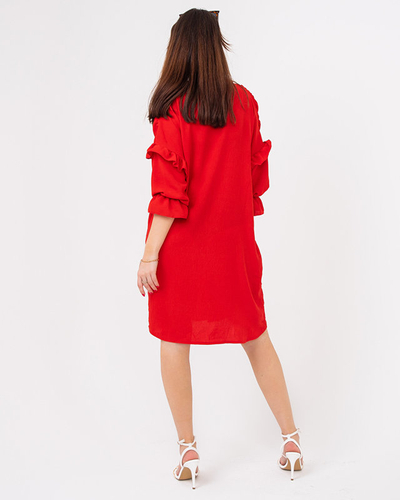 Women's short red dress- Clothing