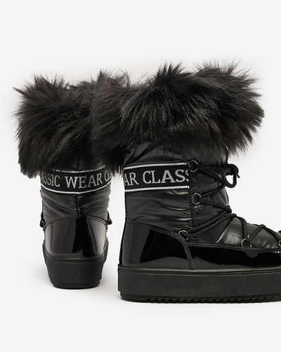 Royalfashion Lace-up boots a'la snow boots with fur Heccti