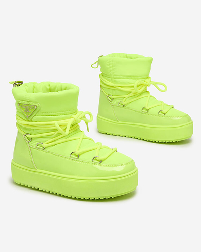 Royalfashion Children's slip-on shoes a'la snow boots in neon yellow Asifa