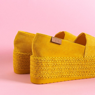 Yellow women's espadrilles on a high platform Kentuki - Footwear