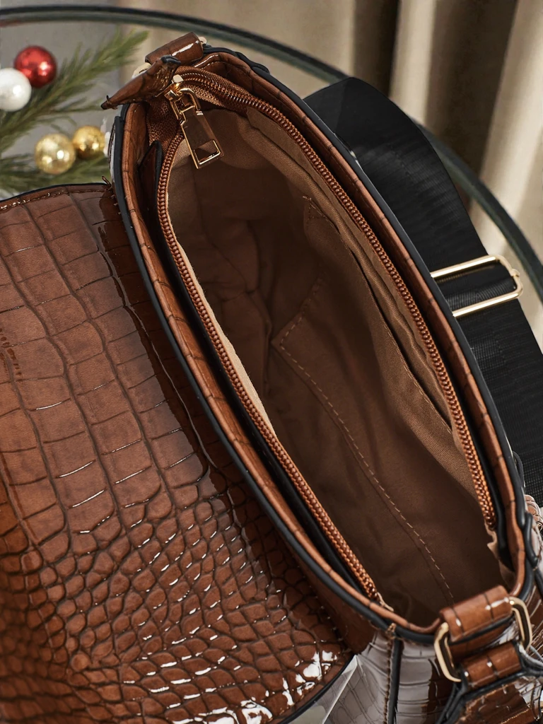 Женская сумка Aurora Темно-коричневая Кожаная Элегантная