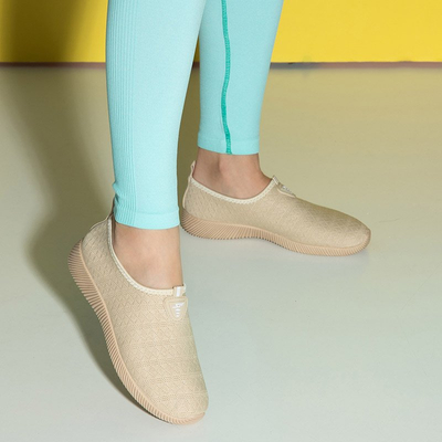 Beige women's slip on Smegin sneakers - Footwear