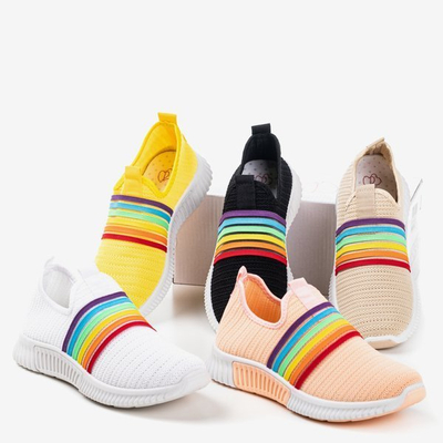 Wielokolorowe sportowe buty damskie typu slip - on Rainbow - Obuwie