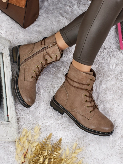 Eco-leather laced women's ankle boots Ravonna