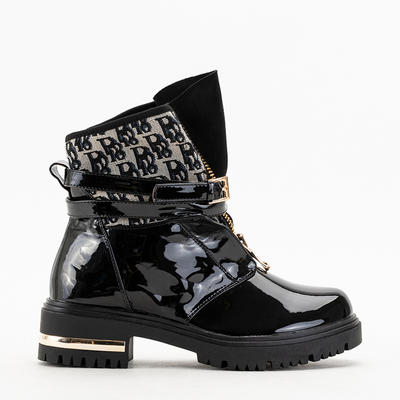 Black women's lacquered boots Rubiska - Footwear