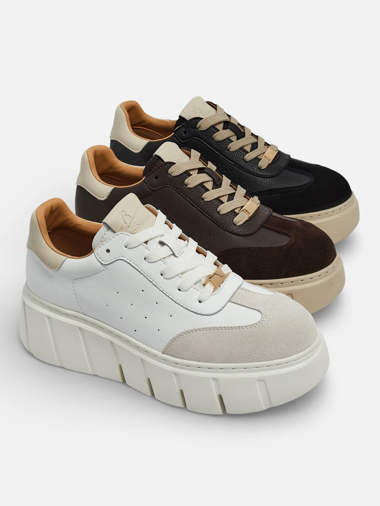 Sportowe sneakers damskie ze skóry naturalnej Taures Lav