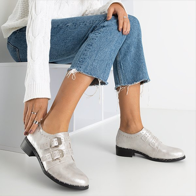 Silver women's shoes with Dream Queen jets - Footwear