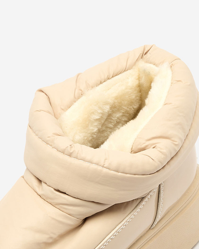 Royalfashion Женские сапоги-слипы бежевого цвета Ademra