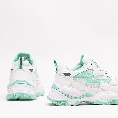 Green and white women's sports shoes Krinosi sneakers - Footwear