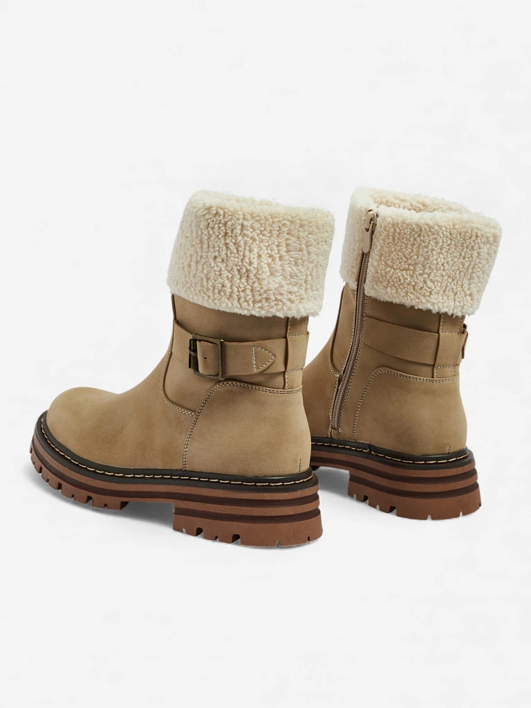 Merli Eco-Leather Women's Ankle Boots with Sheepskin