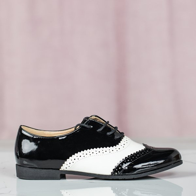 Black - white shoes in retro style Chaplin - Footwear 1