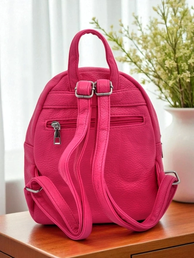 Aurelia Fuchsia Backpack Eco Leather Królewska Moda Women's 25x25cm