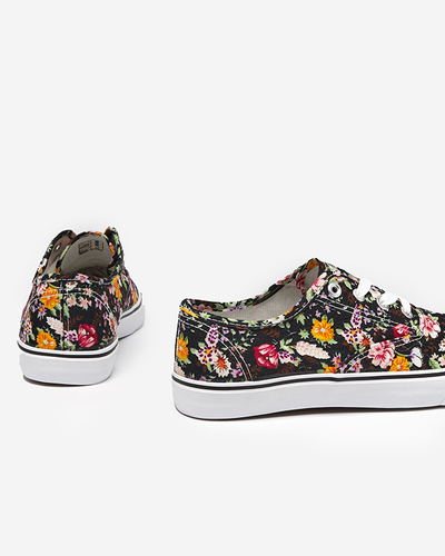 Black women's floral sneakers Surfi - Footwear