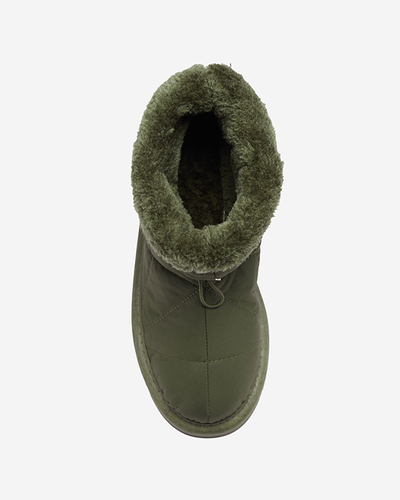 Dark green women's insulated boots a'la snow boots Kaliolen - Footwear