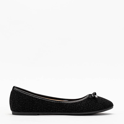 Women's black shimmering ballerinas Klerosi - Footwear