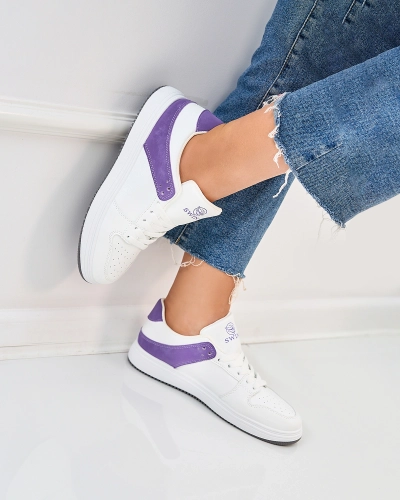 Royalfashion Women's white and purple Elevace sports shoes