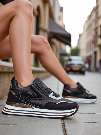 Royalfashion Women's sneakers with glitter Borovis