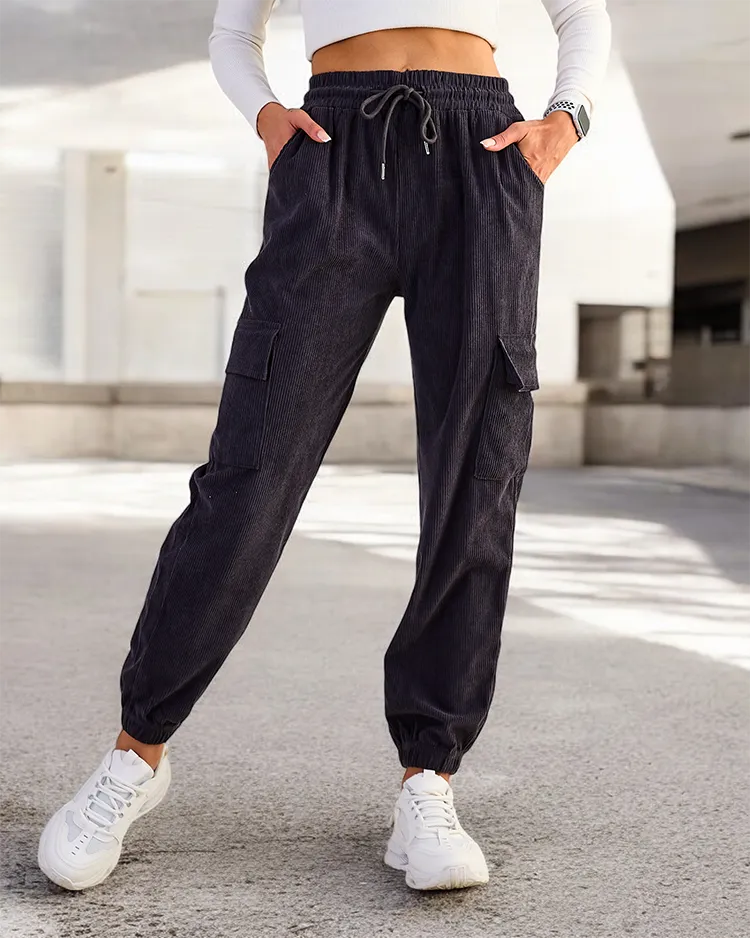 Royalfashion Sieviešu bikses ar ribām