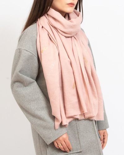 Royalfashion Pink Women's Thin Scarf with Glitter