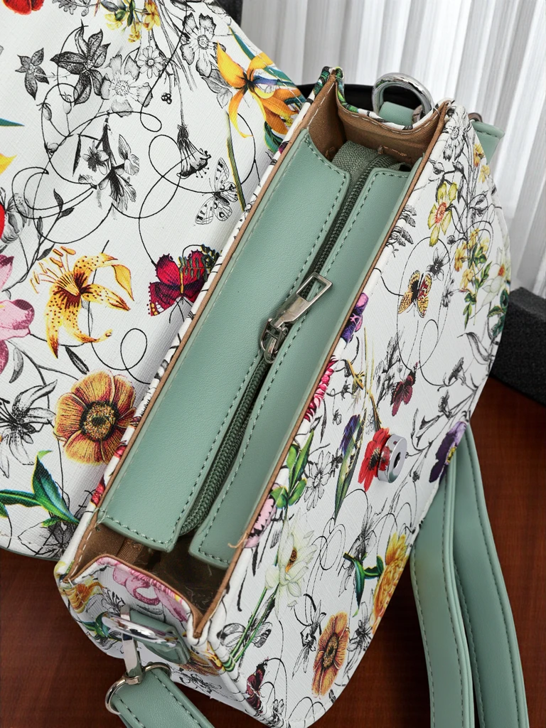 Royalfashion Women's Small Floral Faux Leather Handbag Ori Elle