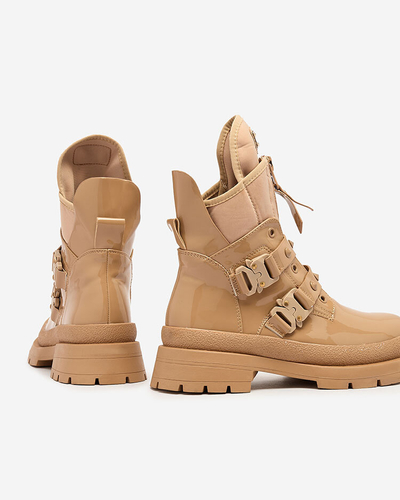 Royalfashion Gaiši brūni sieviešu bagger zābaki Hennobs