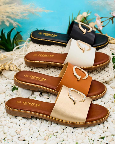 Royalfashion Women's Omerta flat sole flip-flops