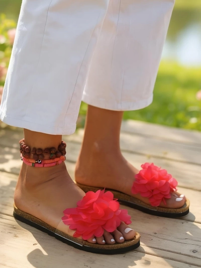 Royalfashion Women's Flip-Flops with Flowers Flora Soft