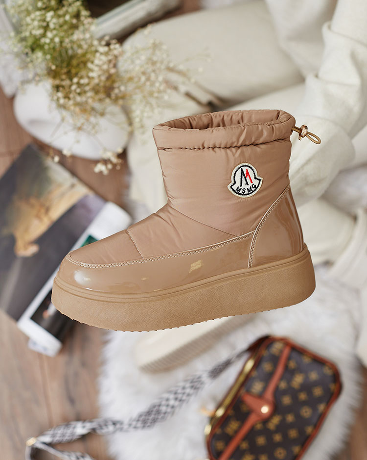 Royalfashion Sieviešu slips-on sniega zābaki brūnā krāsā Ademra