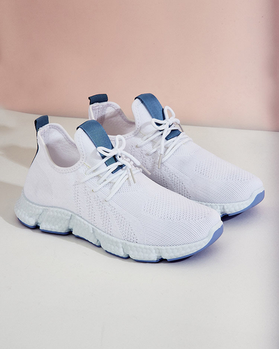 White and blue Baym women's sports shoes - Footwear