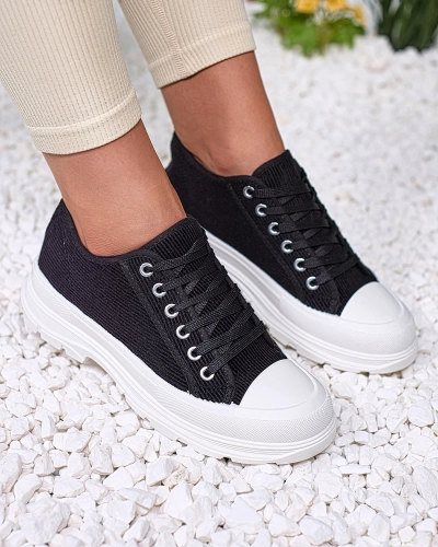 Royalfashion Black women's platform sneakers Spollero