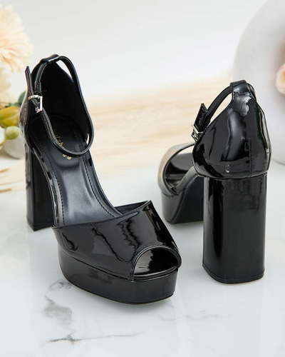 Royalfashion Sieviešu sandales Lefeyoa ar lakotu pēcpusi